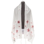 Galilee Silks Floral Tallit for Girls - Red - 1