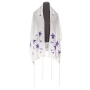 Galilee Silks Floral Silk Tallit for Girls – Purple  - 2