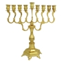 Gold Plated Classic Branched Hanukkah Menorah - Large - 1