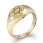 Star of David 14K Gold Ring With Beaded Design - 3