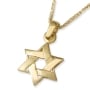 Chic 14K Yellow Gold Interlocking Star of David Pendant Necklace - 2