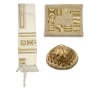 Yair Emanuel Embroidered Tallit Set With Square Patterns – Gold - 2