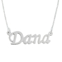  14K White Gold Double Thickness Name Necklace in English - Script Style - 1