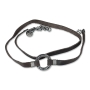 Galis Jewelry Triple Wrap Gray Leather Men’s Bracelet with Silver Plated Kabbalah Ring - 1