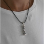 Galis Jewelry Sterling Silver Mezuzah Men's Necklace with Shema Yisrael - 3