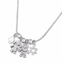 Galis Jewelry Silver Plated Mom's Charms Necklace with Hamsa and Star of David  - 1