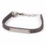 Galis Jewelry Gray Leather Men’s Name Bracelet with Star of David - 1