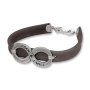 Galis Jewelry Gray Leather Men’s Bracelet with Silver Plated Infinity - 1