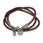 Galis Jewelry Triple Wrap Brown Leather Men’s Bracelet - 1