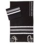 Ronit Gur Black and Silver Tallit with Blessing Set with Kippah and Bag  - 3