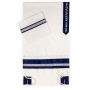 Ronit Gur Dark Blue and Silver Tallit Set with Blessing - 3
