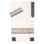 Ronit Gur Gray Diamond-Patterned Tallit Set with Blessing - 2