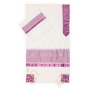 Ronit Gur Pink Floral Women's Tallit Set with Blessing - 3