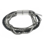 Hagar Satat Black Crystal Beads Cosmos Silver Plated Bracelet - 1