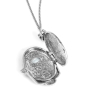 925 Sterling Silver Hamsa Locket Necklace With Cubic Zirconia - 2