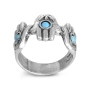 Sterling Silver and Opal Stone Hamsa Ring - 2