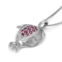 Handcrafted 14K Gold Pomegranate Pendant Necklace With Pink Ruby Stones - 5