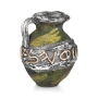Handcrafted Green Ornamental Ceramic Pitcher With Sterling Silver Jerusalem Design - 3