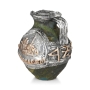 Handcrafted Green Ornamental Ceramic Pitcher With Sterling Silver Jerusalem Design - 2