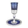 Handmade Blue Glass and Sterling Silver-Plated Kiddush Cup - 3