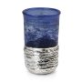 Handmade Dark Blue Glass and Sterling Silver-Plated Stemless Kiddush Cup - 3