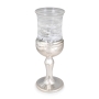Handmade White Glass and Sterling Silver-Plated Kiddush Cup - 2