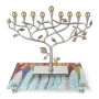 Jordana Klein Glass Hanukkah Menorah Tray – Hanukkah Candles - 3