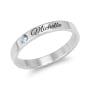 Stackable Personalized Name Ring With Birthstone - Hebrew/English   - 6