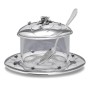 Hazorfim 925 Sterling Silver and Crystal Honey Dish with Plate – Chentarosa  - 1