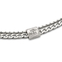 Men's Sterling Silver Double Chain Bracelet with Silver Plated Blessing Pendant - 2