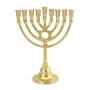Yair Emanuel Brass Classic Hanukkah Menorah with Star of David  - 2
