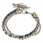 Hagar Satat Silver Plated Lucky Charm Triple Chain Bracelet - Turquoise - 1