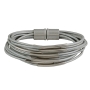 Hagar Satat Leather Silver Plated Multi-String Tubes Bracelet - Gray - 1