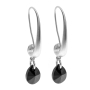 Hagar Satat Silver Plated Teardrop Black Swarovski Earrings - 1