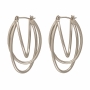 Hagar Satat Silver Plated Multi-directional Triple Hooped Earrings - 1
