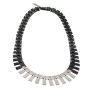 Hagar Satat Black Geometric Choker Necklace with Silver Plating - 1