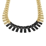 Hagar Satat Gold Plated Geometric Choker Necklace with Black - 2