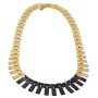 Hagar Satat Gold Plated Geometric Choker Necklace with Black - 1