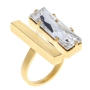 Hagar Satat Gold Plated Swarovski Crystal Castle Ring - Clear - 2