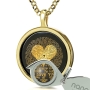 "I Love You" In 120 Languages With Heart Design: Onyx Stone Micro-Inscribed With 24K Gold - 7