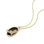 14K Gold and Onyx Necklace Micro-Inscribed in 24K Gold With "I Love You" in 60 Languages and With Diamond-Accented Heart - 2