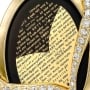 14K Gold and Onyx Necklace Micro-Inscribed in 24K Gold With "I Love You" in 60 Languages and With Diamond-Accented Heart - 4