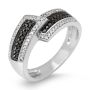 Anbinder 14K White Gold Overlapping Ring with Diamonds - 1