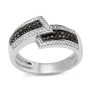 Anbinder 14K White Gold Overlapping Ring with Diamonds - 2