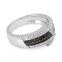 Anbinder 14K White Gold Overlapping Ring with Diamonds - 4