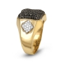 14K Gold White and Black Diamond Men's Ring - 3