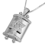 14K Gold Star of David Diamond Torah Necklace - 2