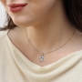Anbinder Jewelry 14K Gold Diamond Hamsa Pendant with Blue Enamel Star of David - 2