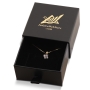 Petite 14K Gold and Blue Enamel Chai Pendant Necklace With Diamonds - 7