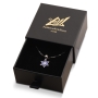 14K Gold and Blue Enamel Star of David Pendant Necklace with Diamond - Choice of Colors - 9